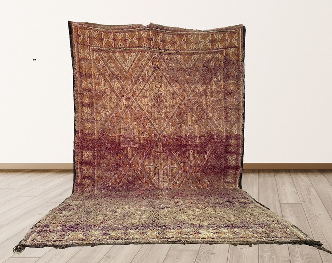 6x11 Azilal Rug, Berber Rug Vintage Moroccan Rug area.