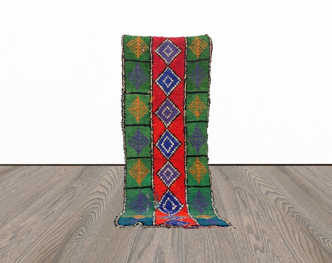 Hallway runner rug, 3x9 feet vintage runner rug, berber runner rug, tribal runner rug, unique runner rug.