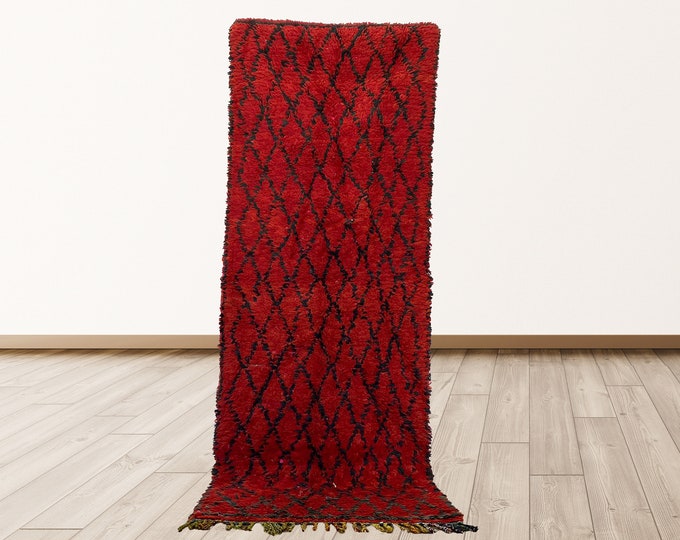 3x8 ft Rugs tribal Morocco Azilal, Morrocan Berber Vintage Rug.