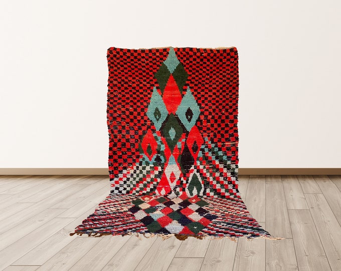 large Moroccan colorful 6x12 ft rug , Moroccan tribal rug!