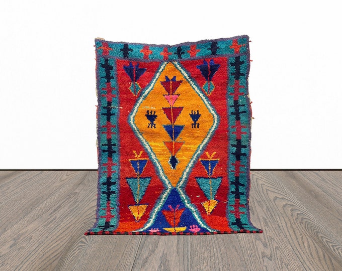 Beautiful made rug, hand woven rug, moroccan area rug, tribal berber rug, azilal unique rug.