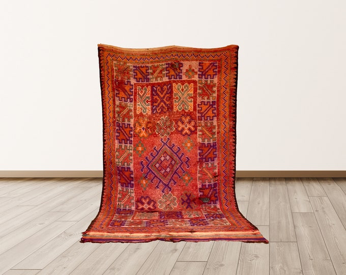 5x10 Moroccan berber tribal rug , Moroccan red rug!