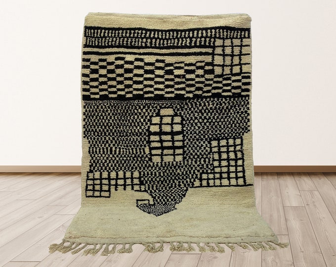 Moroccan Rug: Custom Handmade Wool Rug for Boho Decor.