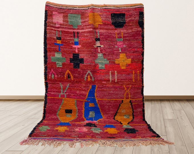 Custom Moroccan Unique Area Rug: Geometric Home Decor Rug.