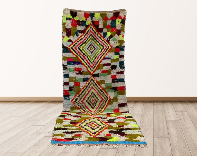 6x2 feet Morrocan Colorful Berber Vintage rugs, vintage Berber Bohemian runner rugs.