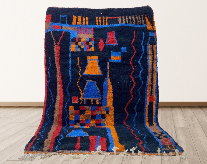 Handmade Custom Moroccan Area Rug: Home Decor Rug.