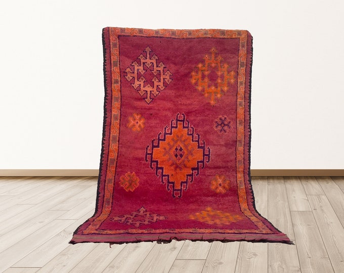 Tribal Moroccan rugs, 10x5 ft Moroccan Wool Berber Vintage Rug, shag Wool Morrocan Vintage rugs.