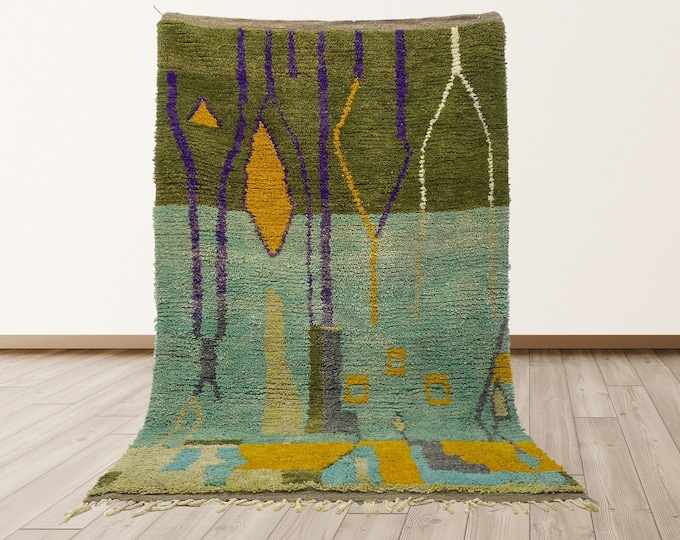 Moroccan Handmade Personalized Wool Area Rug.