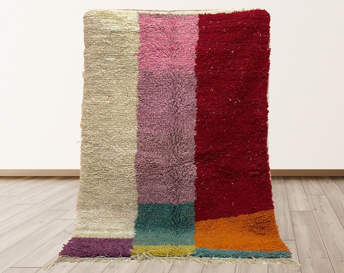 Moroccan Handwoven Area Rug: Unique Home Decor Piece.