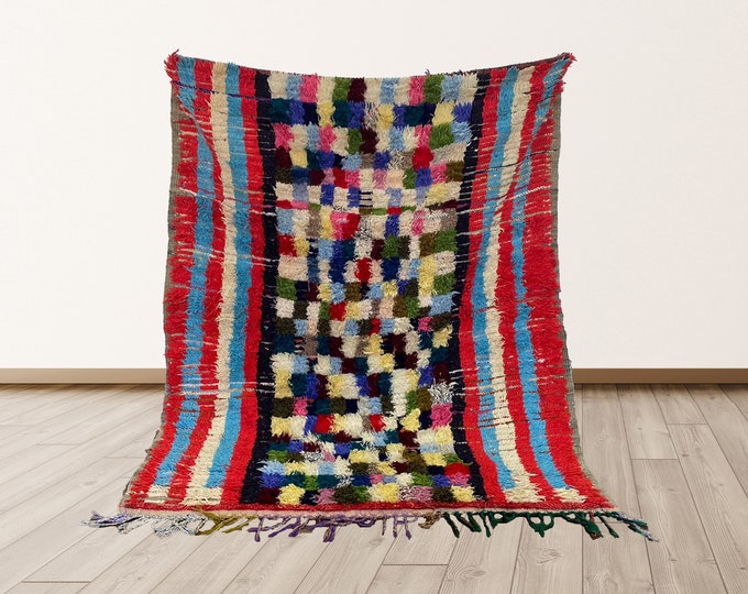5x6 ft rugs, Morrocan Berber Vintage Rug.