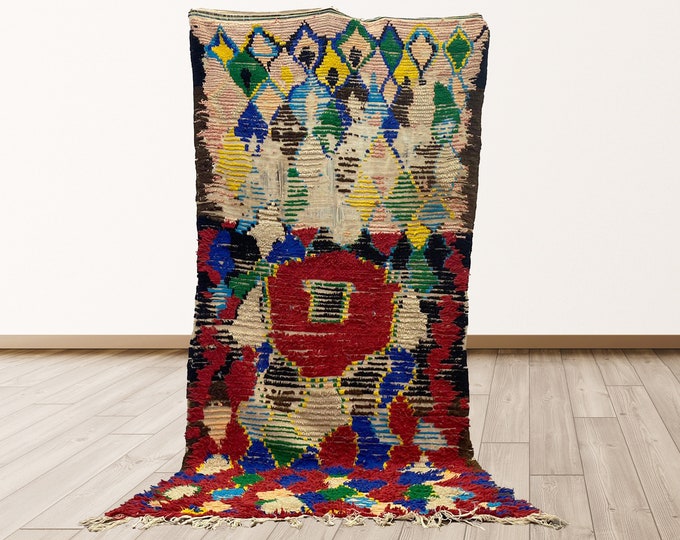 Tribal 5x9 feet Moroccan Berber Vintage Rug.