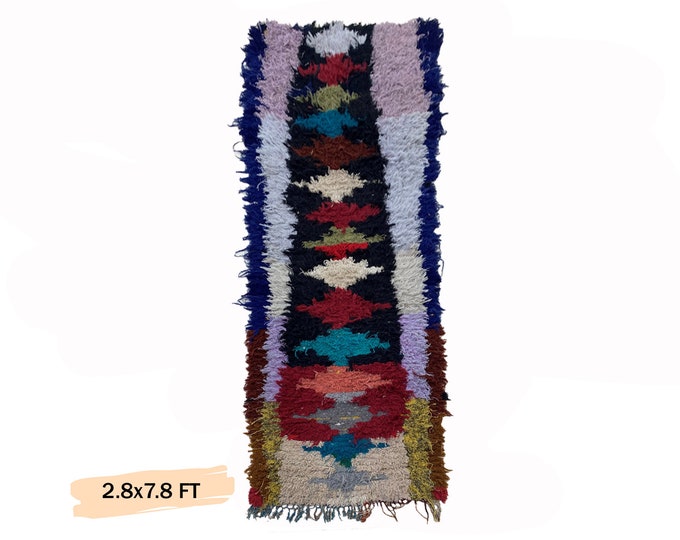 Moroccan Colorful Vintage Rug Runner 3x8.