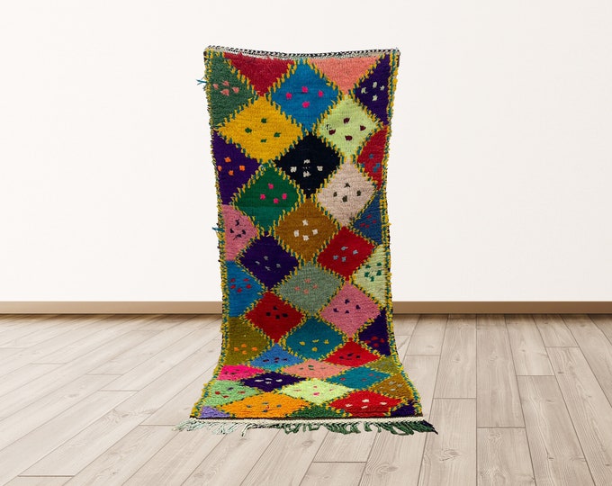 Vintage Berber Hallway Runner Rug, Moroccan 2x6 Rug runners.