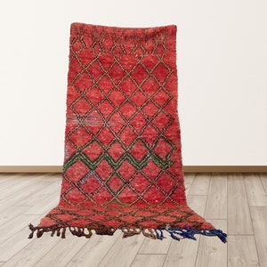 Berber Vintage Morrocan Tribal Azilal 4x8 ft shag Rug.