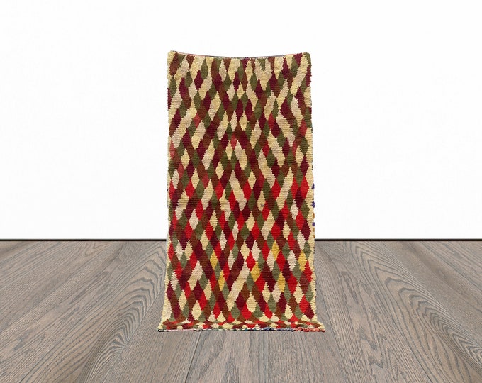 Colorful moroccan rug, 4x8 feet beautiful berber rug, vintage area rug, tribal woven rug.