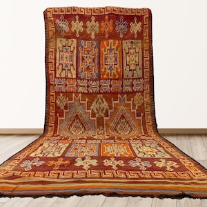 extra-large area rug vintage 6x15: Moroccan Berber Rugs. Wool Berber Rug.