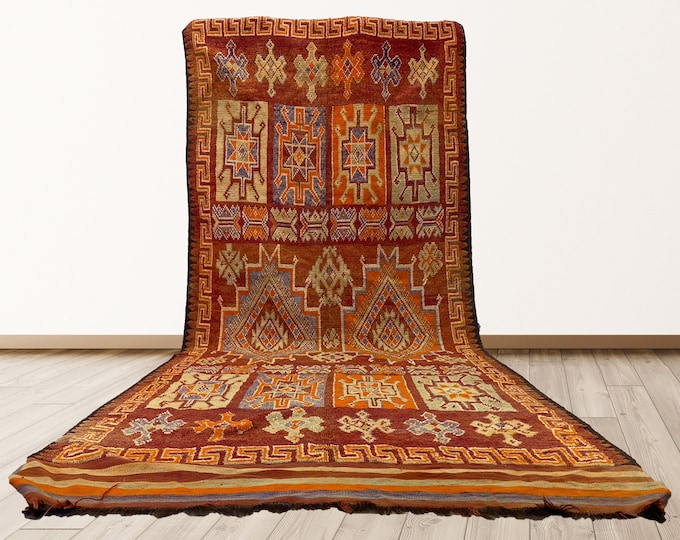 extra-large area rug vintage 6x15: Moroccan Berber Rugs. Wool Berber Rug.