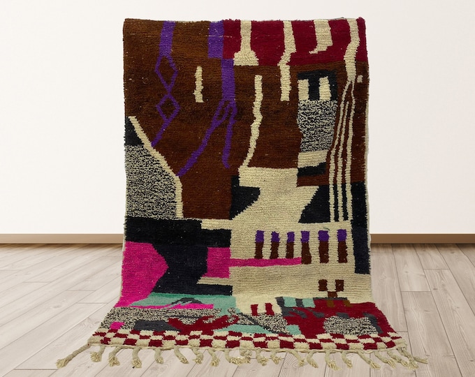Moroccan Area Rug: Handmade Unique Bohemian decor.