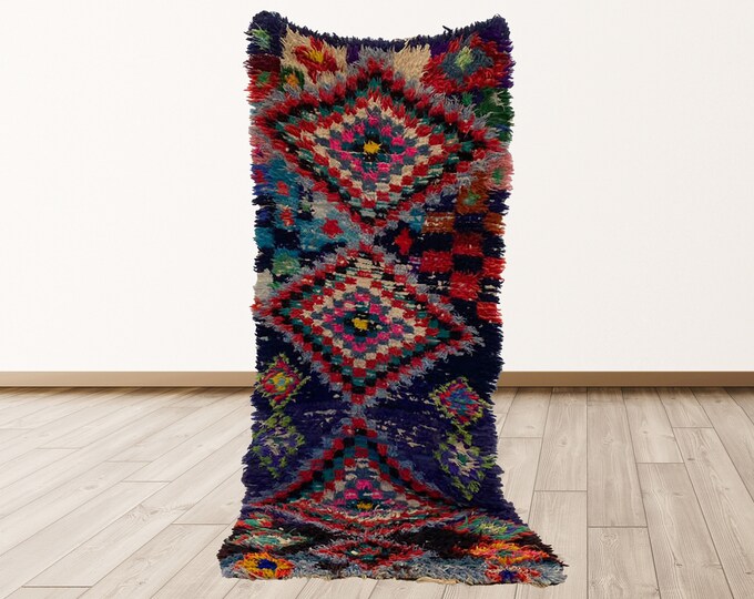 3x7 feet Rugs tribal Morocco Azilal, Morrocan Berber Vintage Rug.