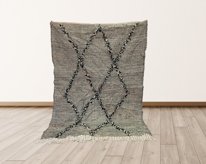4x5 ft Area Vintage Moroccan rug, Morrocan Berber rug.