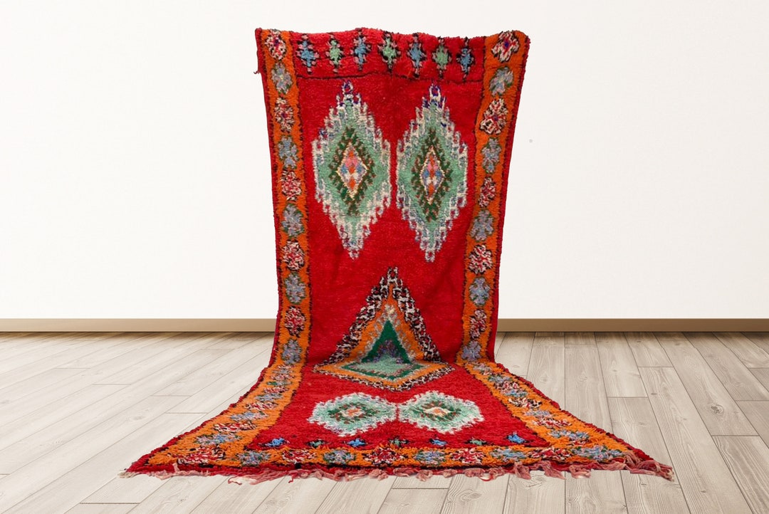 Extra Large Vintage Berber Rug: Hand-knotted Moroccan Rug (6x16 Ft) - Etsy