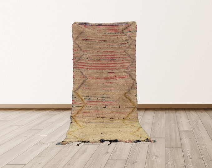 Small Runner 3x6 ft For Living Room Morrocan Berber Vintage Rug.
