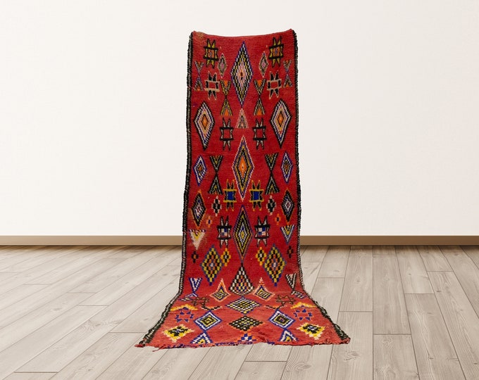 3x12 ft Rugs Azilal, Morrocan Berber Vintage Rug.