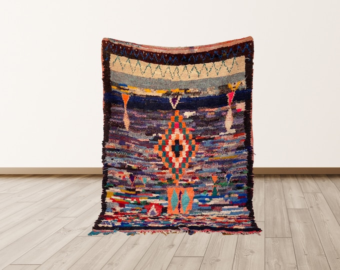 4x6 ft Moroccan vintage colorful rug , Moroccan tribal rug!