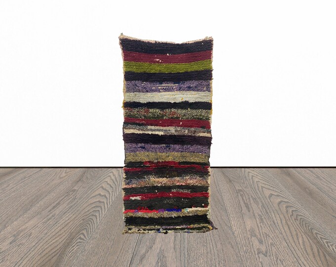Small vintage runner rug, 3x6 feet entryway runner rug, moroccan tribal runner rug, berber runner rug.