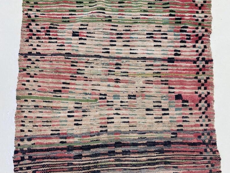 Geometric Runner Pattern Moroccan Wool Geometric Runner, Vintage Pink Cream 3x7 - Etsy