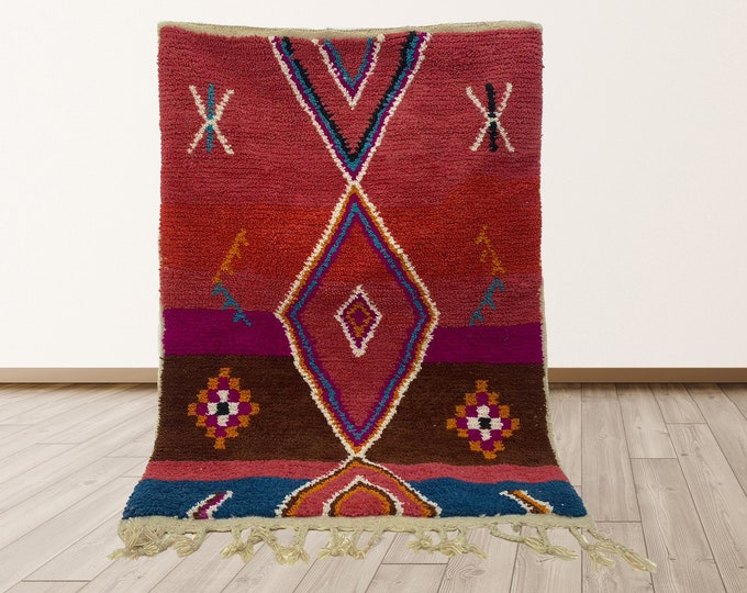 Handmade Moroccan Area Rug: Custom Boho Home Decor.