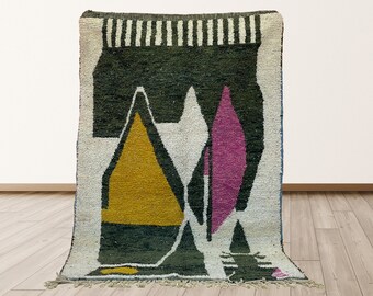 Custom Handmade Moroccan Berber Rug: Woven Area Rug.