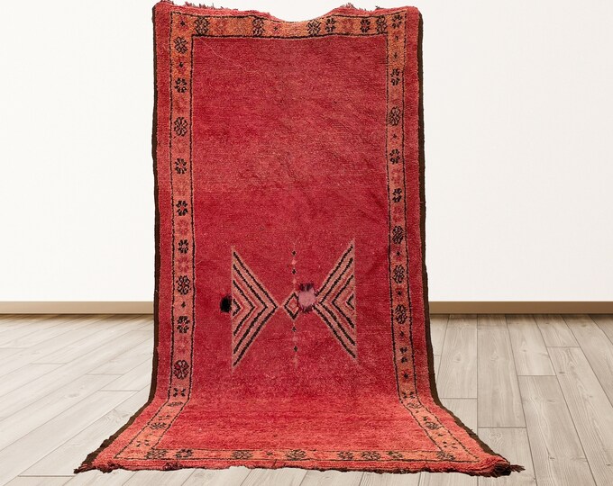 Azilal Berber Vintage Moroccan 4x9 feet rug.