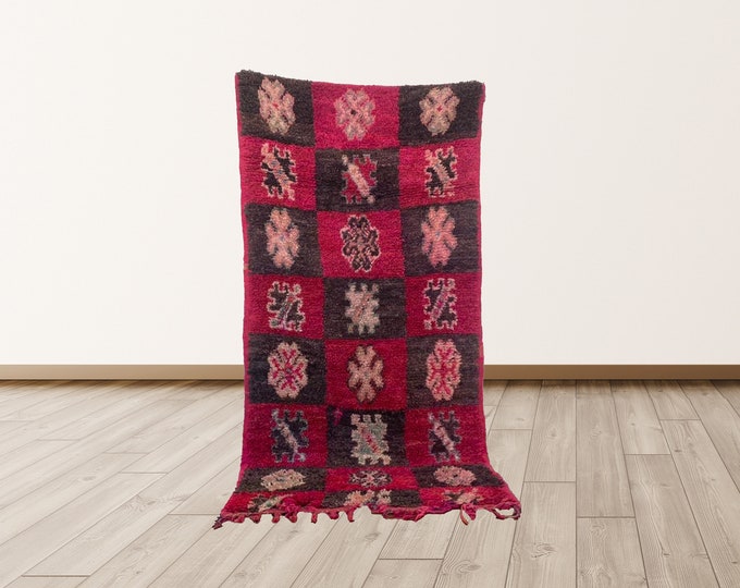 3x7 ft berber azilal rug, morrocan vintage rug.