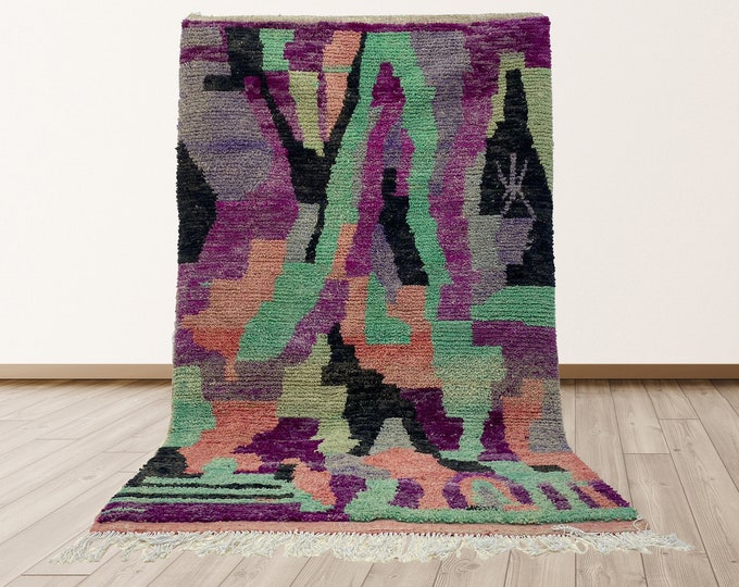 Custom Moroccan Handmade Wool Area Rug.