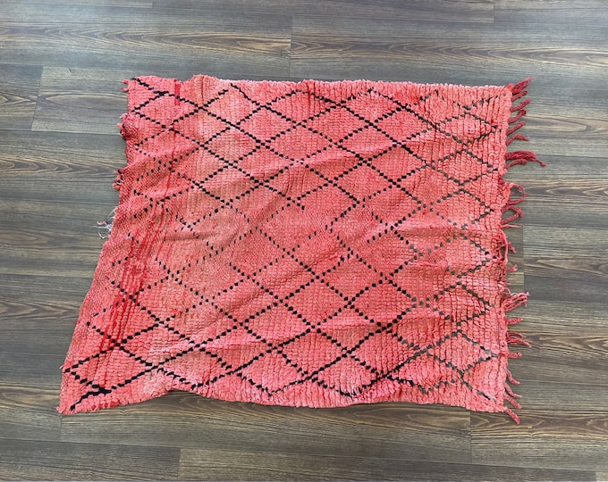 3x3 feet Rugs small tribal Morocco Azilal, Morrocan Berber Vintage Rug.