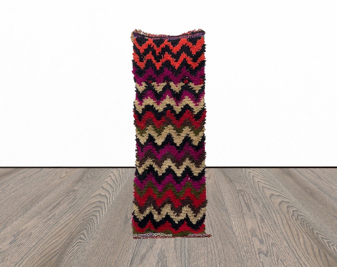 Vintage runner rug, 2x6 feet moroccan runner rug, narrow runner rug, hallway small runner rug.