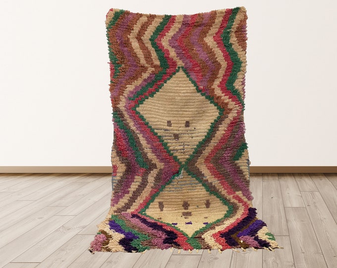 3x6 feet Bohemian runner rug, woven moroccan rug.