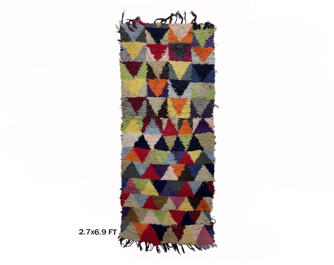 Vintage Handwoven Moroccan Rug Runner 3x7.