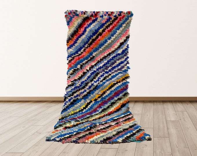 2.5x6.5 ft Berber Moroccan Vintage Rug, Azilal Berber Vintage Rug.