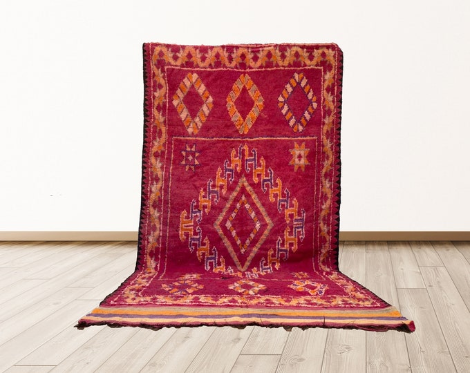tribal Vintage 5x12 feet bedroom Area Rugs, vintage maroccan rug, vintage berber azilal rug.