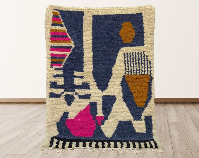 Moroccan Berber Custom Rug: Colorful Handmade Area Rugs.