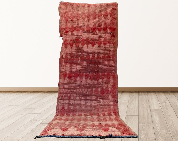 3.5x9.2 feet Moroccan Berber runner rug, Tribal Wool Vintage rugs.