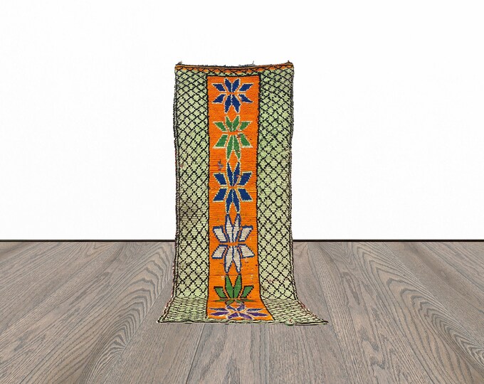 Unique entryway runner rug, 3x9 feet vintage berber runner rug, tribal woven runner rug, bohemian runner.