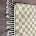 Beige and white Wool checkered Moroccan area rug! 