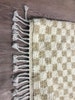 Beige and white Wool checkered Moroccan area rug! 