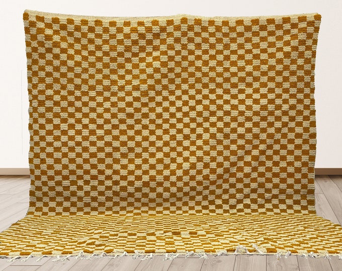 Custom Moroccan Checkered Style Rug: Handwoven and Unique Area Rug