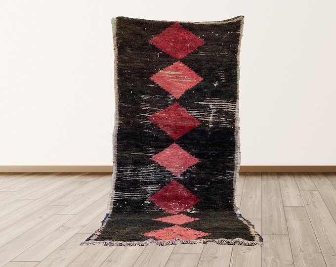 Azilal Boho Vintage Moroccan 4x8 ft Berber Rug.