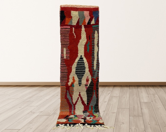 Handmade Moroccan Runner Rug: Boho Home Decor.