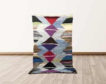 4x7 ft berber kilim rug, Moroccan vintage Kilim area rug!